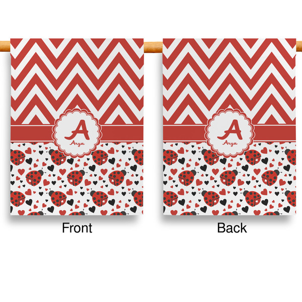 Ladybugs & Chevron Garden Flags - Large - Double Sided - APPROVAL