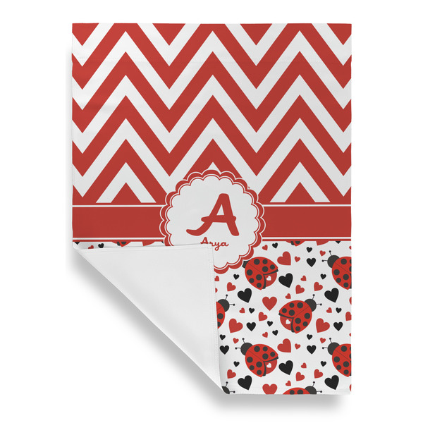 Ladybugs & Chevron Garden Flags - Large - Single Sided - FRONT FOLDED
