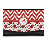 Ladybugs & Chevron Genuine Leather Women's Wallet - Small (Personalized)