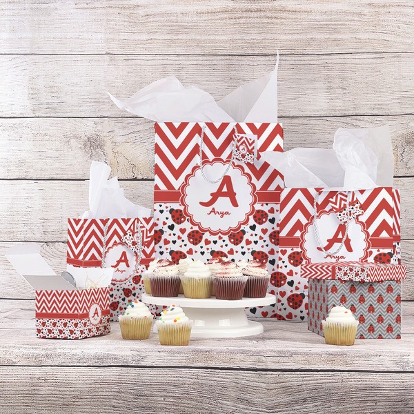 Ladybugs & Chevron Gift Bags - In Context