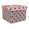 Ladybugs & Chevron Gift Box with Lid - Canvas Wrapped - Large (Personalized)