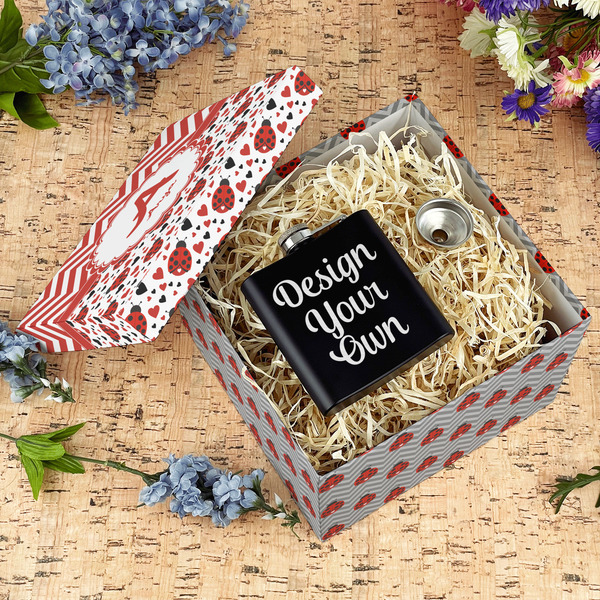 Ladybugs & Chevron Gift Boxes with Lid - Canvas Wrapped - Large - In Context