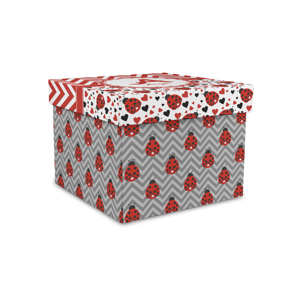 Ladybugs & Chevron Gift Boxes with Lid - Canvas Wrapped - Small - Front/Main