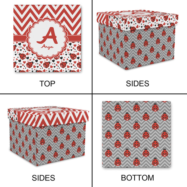Ladybugs & Chevron Gift Boxes with Lid - Canvas Wrapped - XX-Large - Approval