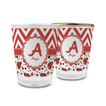 Ladybugs & Chevron Glass Shot Glass - 1.5 oz (Personalized)