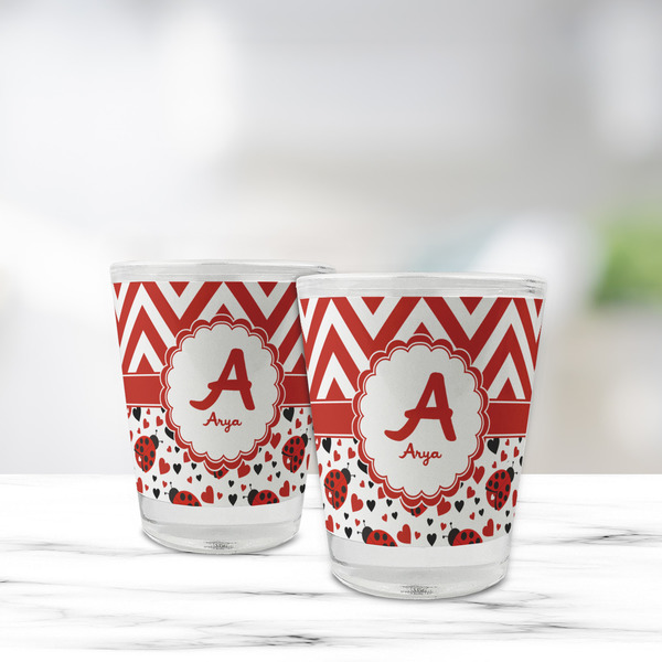 Ladybugs & Chevron Glass Shot Glass - Standard - LIFESTYLE