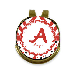 Ladybugs & Chevron Golf Ball Marker - Hat Clip - Gold