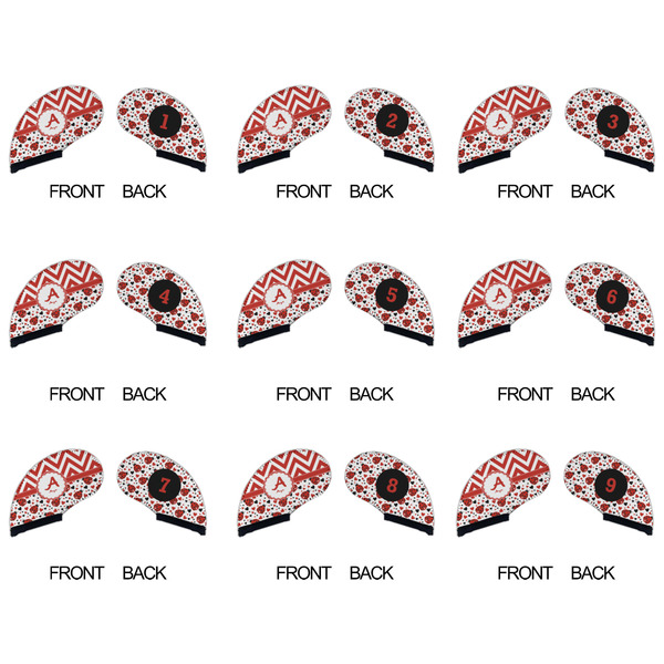 Ladybugs & Chevron Golf Club Covers - APPROVAL (set of 9)