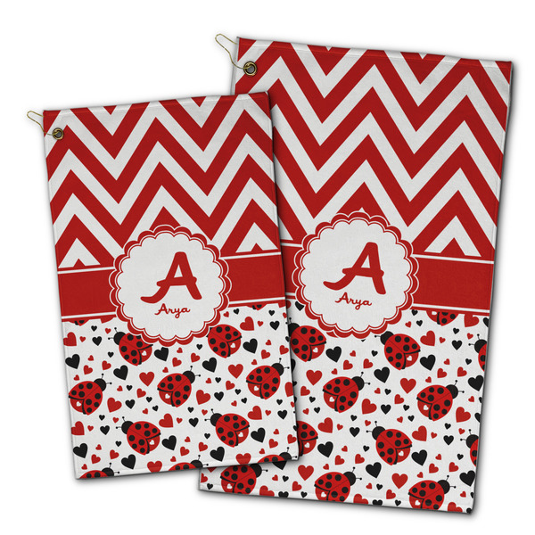Ladybugs & Chevron Golf Towel - PARENT (small and large)