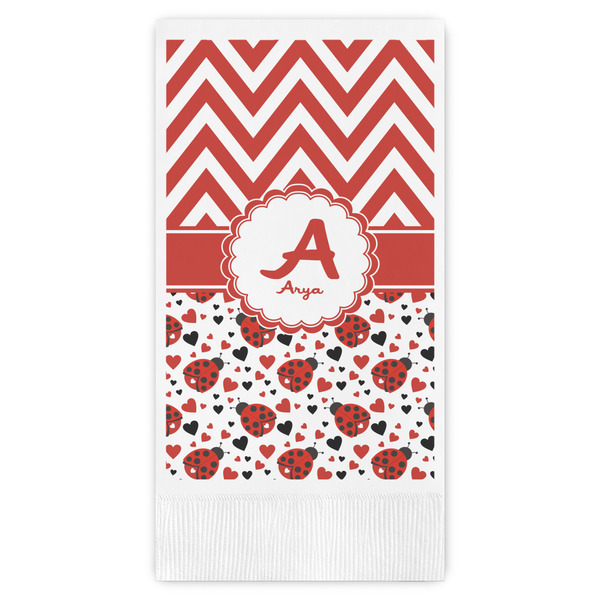 Custom Ladybugs & Chevron Guest Towels - Full Color (Personalized)