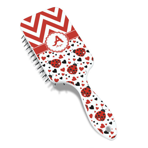 Ladybugs & Chevron Hair Brush - Angle View