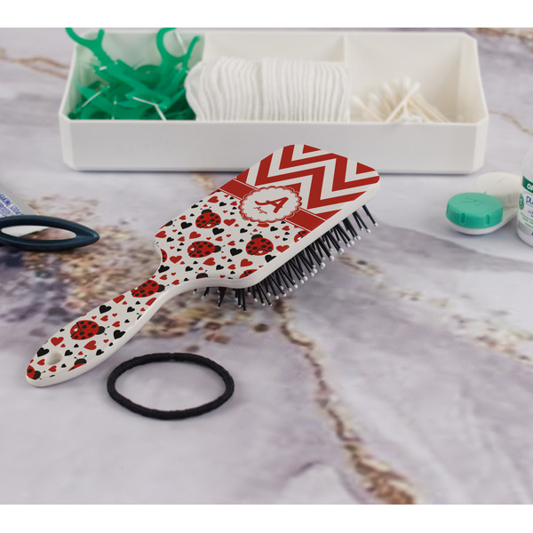 Ladybugs & Chevron Hair Brush - In Bathroom