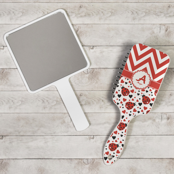 Ladybugs & Chevron Hair Brush - In Context