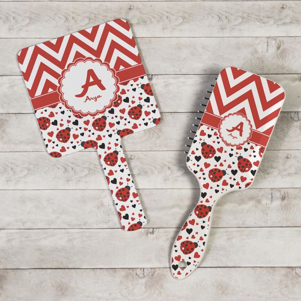 Ladybugs & Chevron Hand Mirrors - In Context