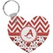 Ladybugs & Chevron Heart Keychain (Personalized)