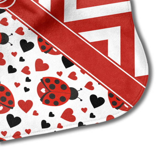 Ladybugs & Chevron Hooded Baby Towel- Detail Corner