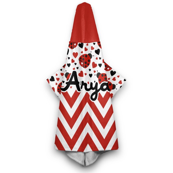 Ladybugs & Chevron Hooded Towel - Hanging
