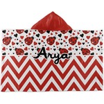 Ladybugs & Chevron Kids Hooded Towel (Personalized)