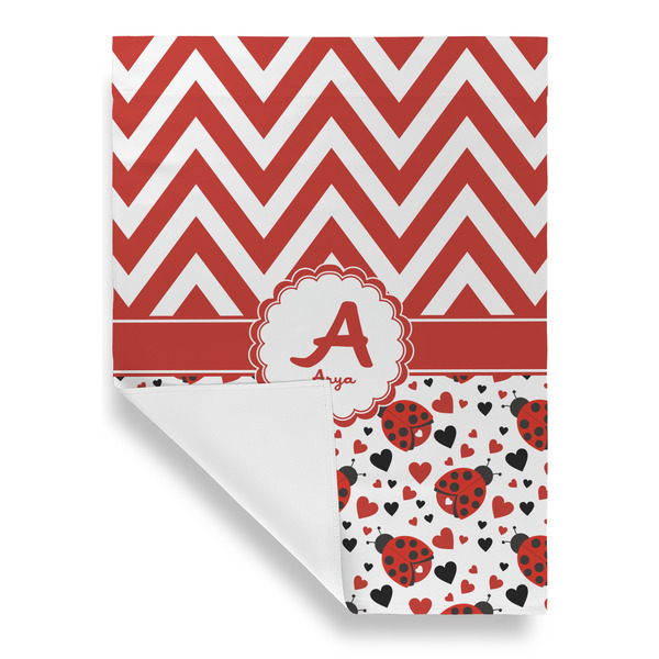 Ladybugs & Chevron House Flags - Single Sided - FRONT FOLDED