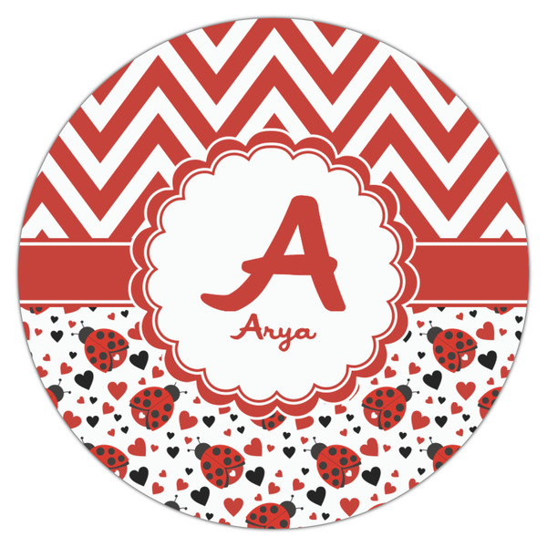 Ladybugs & Chevron Icing Circle - Medium - Single