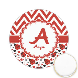 Ladybugs & Chevron Printed Cookie Topper - 2.15" (Personalized)