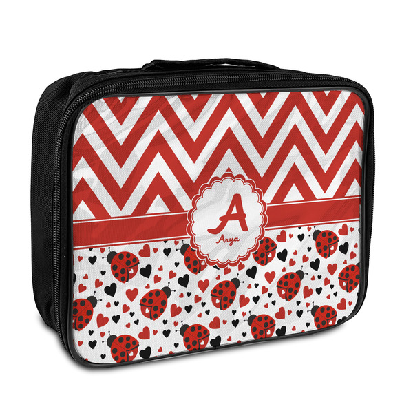 Custom Ladybugs & Chevron Insulated Lunch Bag (Personalized)