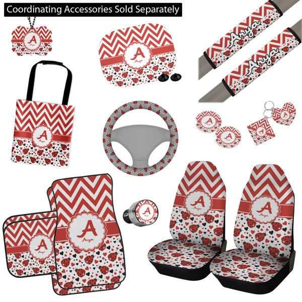 Ladybugs & Chevron Interior Car Accessories