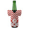Ladybugs & Chevron Jersey Bottle Cooler - FRONT (on bottle)