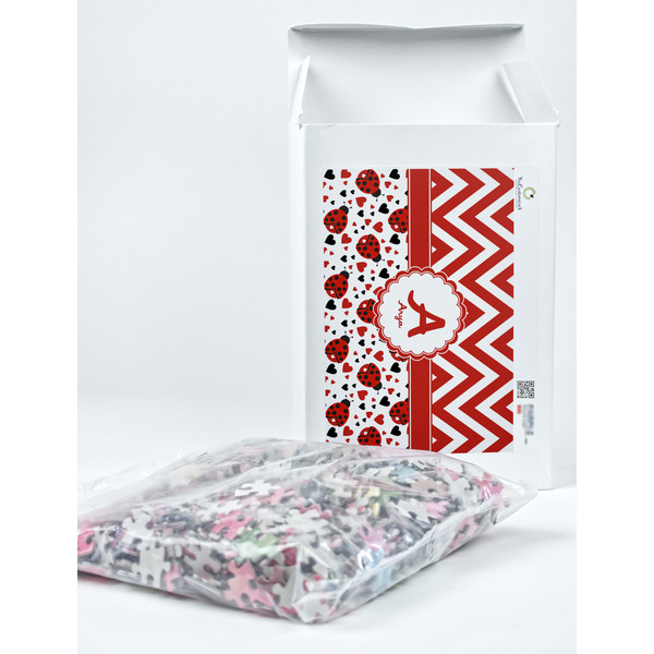 Ladybugs & Chevron Jigsaw Puzzle 1014 Piece - Box
