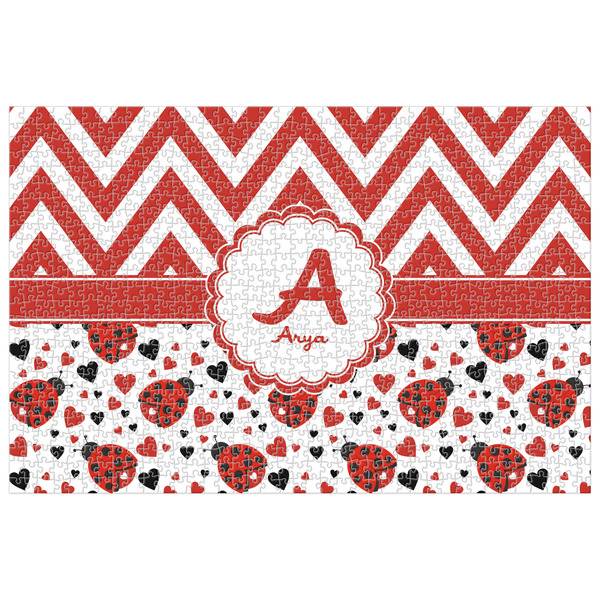 Custom Ladybugs & Chevron Jigsaw Puzzle - 1000-piece (Personalized)