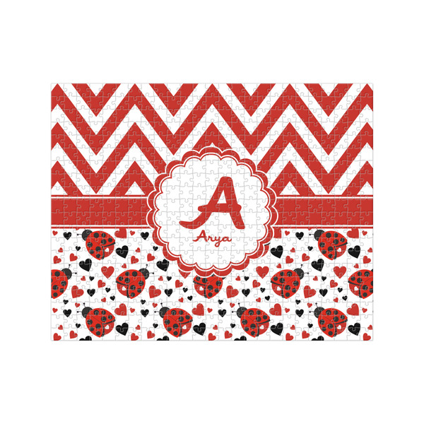 Custom Ladybugs & Chevron 500 pc Jigsaw Puzzle (Personalized)