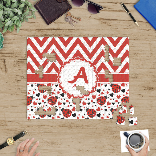 Ladybugs & Chevron Jigsaw Puzzle 500 Piece - In Context