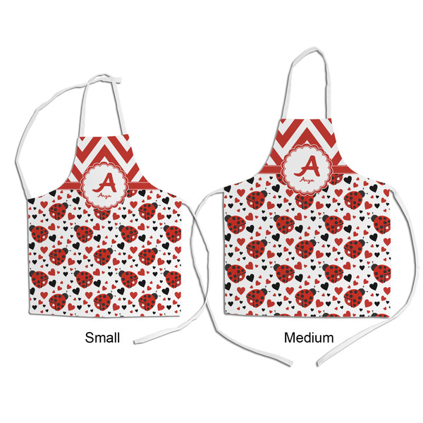Ladybugs & Chevron Kid's Aprons - Comparison