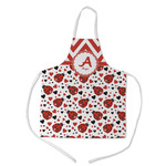 Ladybugs & Chevron Kid's Apron w/ Name and Initial