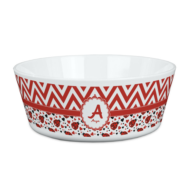 Custom Ladybugs & Chevron Kid's Bowl (Personalized)