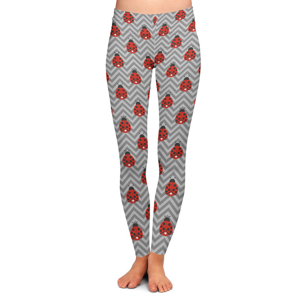 Custom Ladybugs & Chevron Ladies Leggings - Extra Large