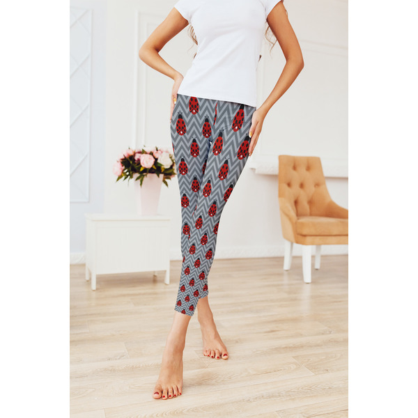 Ladybugs & Chevron Ladies Leggings - LIFESTYLE 2