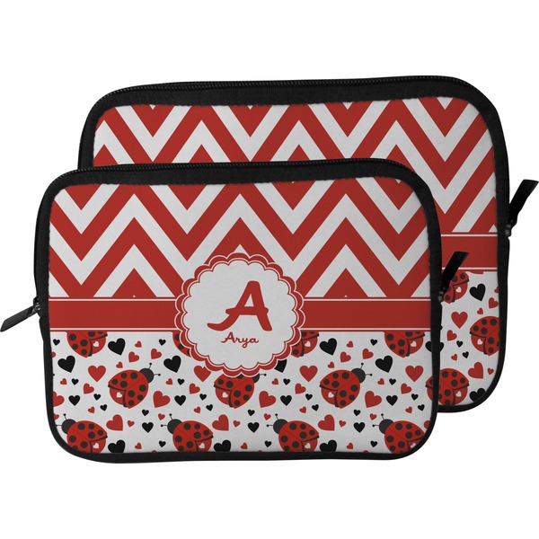 Ladybugs & Chevron Laptop Sleeve (Size Comparison)