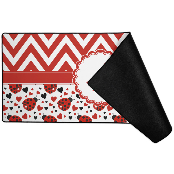 Ladybugs & Chevron Large Gaming Mats - FRONT W/ FOLD