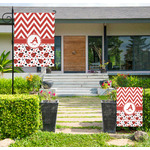 Ladybugs & Chevron Large Garden Flag - Single Sided (Personalized)