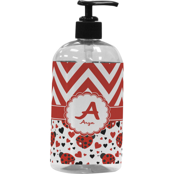 Custom Ladybugs & Chevron Plastic Soap / Lotion Dispenser (Personalized)