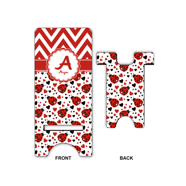 Ladybugs & Chevron Large Phone Stand - Front & Back