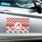 Ladybugs & Chevron Large Rectangle Car Magnets- In Context