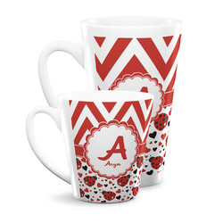 Ladybugs & Chevron Latte Mug (Personalized)