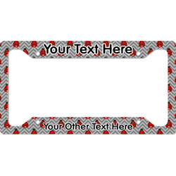 Ladybugs & Chevron License Plate Frame - Style A (Personalized)