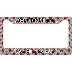 Ladybugs & Chevron License Plate Frame - Style B (Personalized)