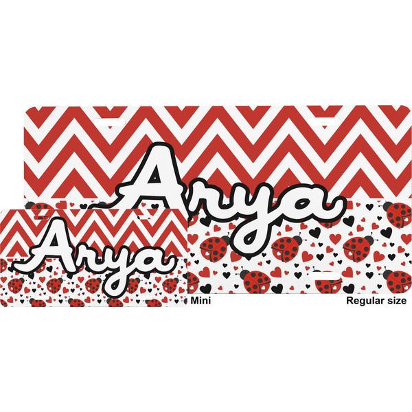 Ladybugs & Chevron License Plate (Sizes)