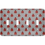 Ladybugs & Chevron Light Switch Cover (4 Toggle Plate)