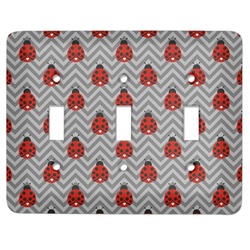 Ladybugs & Chevron Light Switch Cover (3 Toggle Plate)