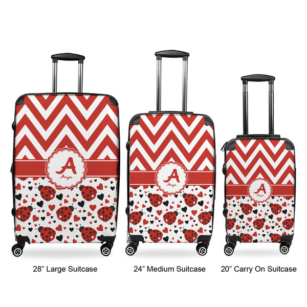 Ladybugs & Chevron Luggage Bags all sizes - With Handle